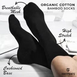 footprints Bamboo Formal Socks for Men | Anti Odour & Breathable | Anti-Bacterial | Softer than Cotton Socks | Pack of 5 image 5