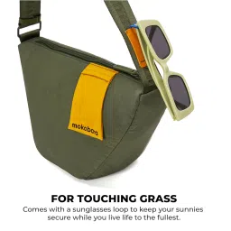 mokobara The Aisle Crossbody Sling Vegan Leather & Nylon Chest Bag Casual Shoulder Daypack (Forest) image 4