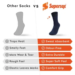 supersox Formal/Office Calf Socks for Men Combo, Made With Breathable, Anti Odour & Moisture Absorbent Combed Cotton, Ideal Socks For Summer (Pack Of 5) image 4