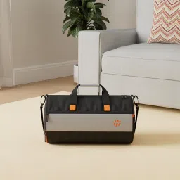 harissons Trinity 28L Water Resistant Sports Duffel Gym Bag for Men & Women with Shoe Compartment & Yoga Mat Holder (Black & Orange) image 1