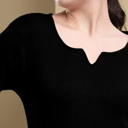 dream beauty fashion Women's V- Neck Long Sleeve Slim Fit Casual Tee Top, 23" inches (Trisha-01-P) image 4