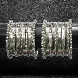 youbella Jewellery for Women Traditional Silver Plated Oxidized Bracelet Bangle Set For Women image 2