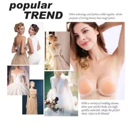 rp enterprise pars Popular Trend Women's Adhesive Invisible Strapless Bra, Silicone Backless Push Up Sticky Bra Sticky Reusable Stick On Nipple Covers Bra Multicolor image 5