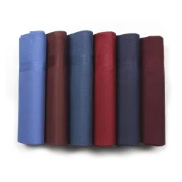 bonjour Solids Collection Premium Cotton Handkerchiefs For Men - Pack of 6 image 2