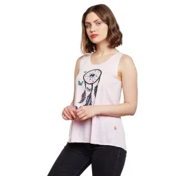 mack jonney Women's Regular Fit Graphic Printed Bluish Tank Tops-Lt_5_6_10_14_01 image 2