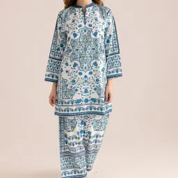 modestouze attires Co Ord Set for Women Stylish Co Order Set for Women - Poly Rayon Long Sleeves Turkish Co Ord Mandarin Neck Floral Print Western Cot, Wear as Office Coat, Travel Coord image 4