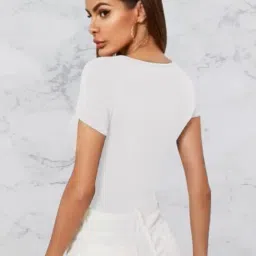 dream beauty fashion Women's Casual Round Neck Short Sleeves Stylish Crop Top - 17" inches, Pack of 2 (Combo Tani Top-P) image 2