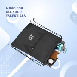 h-hemes Drawstring Backpack Small Bag Gym Bag for Women & Men With Front Zipper Pocket 12L Dori Bag image 5