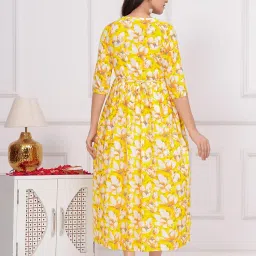 Women's Cotton Floral Maxi Maternity/Feeding Nighty/Gown image 1