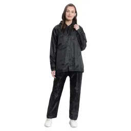 cool dealzz Waterproof Raincoat for Women BLACK image 2