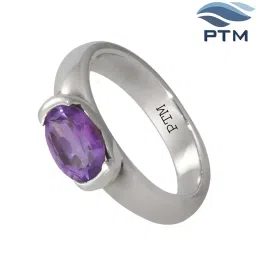 ptm 925 Sterling Silver Amethyst/Kathela 3.25 Ratti or 3 Carat to 10.25 Ratti or 9.35 Carat Astrological Real Gemstone Bis Hallmark Ring for Men & Women image 2