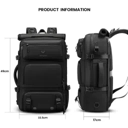 redhorns Phantom Anti-Theft 30L Backpack, 3 in 1 carry Multi-Compartment with 3 digit Lock and Zipper Slip Pockets, Water-Resistant Bag for Unisex, Fits 17" Laptop, Travel Men & Women image 3