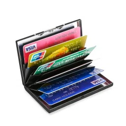 samtroh RFID Protector Stainless Steel 6 Slot Card Holder for Men and Women (Black) image 2