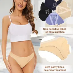 pepperika Women Stretchable Cotton Low Rise Sexy G-String Thong Panty No Panty Lines Under Fitted Outfits Bikini Style Underwear image 1