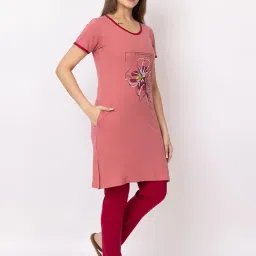 gee 5 Cotton Blend Night Suit for Women Girls | Women's Cotton Blend Graphic Printed Night Suit Set Pyjama Set Sleepwear Loungewear image 2