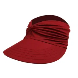 myaddiction Elastic Hollow Top Hats Women Summer Sun Visor Hat for Travel Outdoor Beach Red image 4