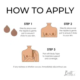 buttchique Multicolor Pasties (Pack of 4 Pairs) Stick-On Cotton Nipple Pasties for Complete Coverage, Waterproof & Sweat-Proof, Safe to Use Directly on Skin Multicolour image 3