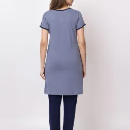 gee 5 Summer Wear Casual Nightwear Round Neck Cotton blend Comfortable and Breathable Sleepwear |Top and Bottom Set| Nightsuit For Women's (WN-101) image 1