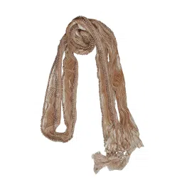 krypmax Men's Plain Silk Moti Lace Solid Dupatta Stole Chunni With Tassels For Sherwani Kurta (2.5 Meter Length, Chiku Gold Colour) image 1