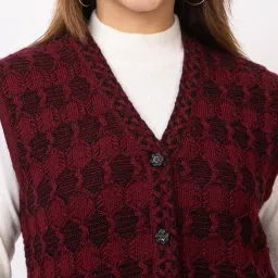 twenty me Winter Wear/Casual Wear/Outdoor Wear/Acrylic Blend/V Neck/Embroidered/Sleeveless Women's Cardigans (1261) image 4