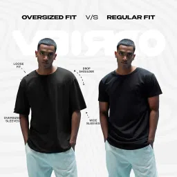 veirdo Oversized Baggy Fit Drop Shoulder Cool and Stylish Latest Graphic Printed Design Half Sleeve T-Shirt for Men (Available Sizes: S to 2XL) image 1