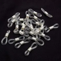 club bollywood VELURA 50 Eye Glasses Spectacle Chain Strap Holder Rubber Loop Ends Clear & Silver 20mm|About 170pcs in a pack |Crimp & End Beads| Jewelry Design & Repair image 2