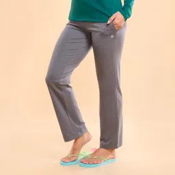 enamor Mid Rise Regular Length Drawstring Closure Lounge Pants for Women - Slim Fit, Soft and Breathable Stretch Cotton - E014 image 5
