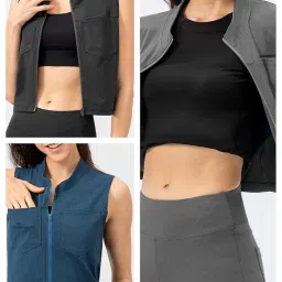 eryue Women Sports Vest Zip up SLE Casual Vests image 1