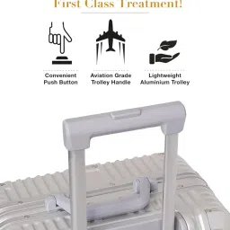 fur jaden The Voyager German Polycarbonate Travel Luggage Check-in ZIPLESS Suitcase with 8 StealthTech Silent Wheels, Double TSA Locks & Aerospace Grade Wide Trolley (Starry Silver, Medium 24" (65CM) image 2