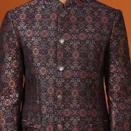 kisah Men's Jodhpuri Bandhgala, Multicolored Cotton Blend, Printed Regular Fit Mandarin Collar Long Sleeves image 4