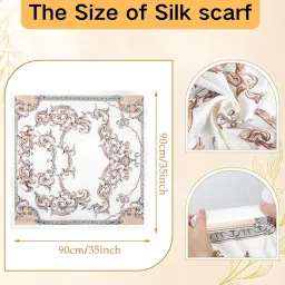 flavizo Satin Silk Scarf for Women Stylish - White Square Head Scarves | Lightweight Elegant Bandanas for Ladies - White image 1