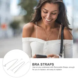 trendytrolley Crystal Diamond Pearl Bra Straps for Women | Adjustable, Stylish & Detachable Decorative Straps for Dresses, Blouses | Premium Decorative Fashion Straps image 3