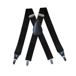 enakshi (label) Men's Suspenders Elastic Straps Solid Heavy Duty 4 Clips Adjustable Uni Black|Clothing Shoes & Accessories | Mens Accessories |Suspenders, Braces|1 Suspenders image 5