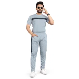 Lightweight Tracksuit for Men –Sports T-Shirt-Pant Combo-Metrix GREY_C16_XL image 1