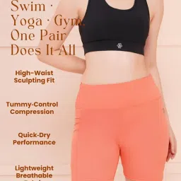 brauch Women's High-Waist Stretchable Swim Bottom Shorts – Biker Style Athletic Fit for Swimming, Pool & Beach Wear image 1