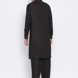 vastramay Men's Cotton Blend Solid Kurta Pyjama Set image 3