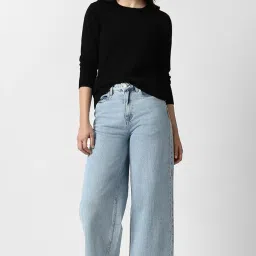 van heusen Women's Round Neck Pullover Regular Fit Sweater| Full Sleeve Ribbed Hem Casual winterwear image 4
