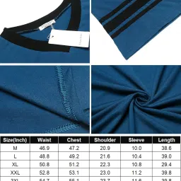 ekouaer Men's Nightshirt Comfy Nightwear Big&Tall V Neck Short Sleeve Soft Loose Pajama Sleep Shirt image 4