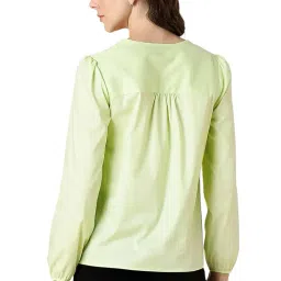 allen solly Women's Solid Regular Fit Blouse image 2