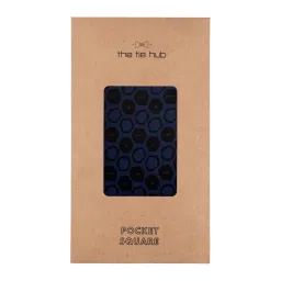 the tie hub Blue with Black Circle Silk Pocket Square for Men image 5