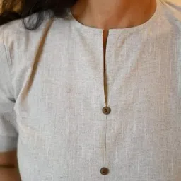 preeson Women’s South Cotton Handloom Fabric Front Button Closed Button Woke and Embroidery Work Dress image 5