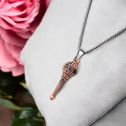 m men style Hindu Lord Bajrangbali Hanuman idol Monkey God of Devotion Locket With Link Chain Silver Zinc Metal Pendant Necklace For Men And Women image 5