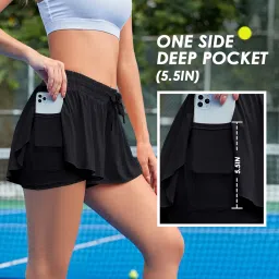 fortix Flowy Shorts for Women with Pocket Butterfly Shorts Athletic Running Workout Spandex Gym Yoga Tennis Skirts image 1