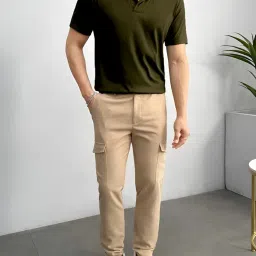 madfrog Men Solid Polo Neck Half Sleeve Polyester Blend Regular & Comfort Fit T-Shirt for Men's image 2