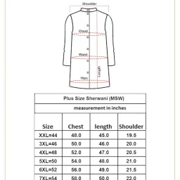 vastramay plus Men's Silk Blend Sherwani Only Top image 5