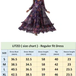 litzo Women's Georgette A-Line Maxi Dress image 4