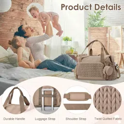 palay Diaper Bag for Mothers for Travel Large Capacity Tote Diaper Bags Hospital Bag Labor Delivery Baby Bags with Pacifier Case image 2