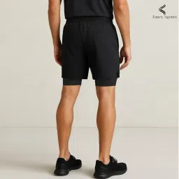 fancy agents Shorts for Men Gym Half Pants for Men, Athletic Anti-Wicking, 2 in 1 Active Double Layer Shorts for Running, Gym, Workout, Sports, Home Wear image 2
