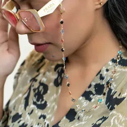 gera opticals Spectacles Multi color Plastic Diamond Chain Holder Eyeglass Chain Sunglasses Holder Lanyard Necklace image 1