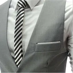 oora Men's Viscose V-Shape Tuxedo Style Waist Coat Slim Fit Latest V Neck Half Slim Jacket Formal Casual Stylish Coat for Wedding Party Office Wear image 1